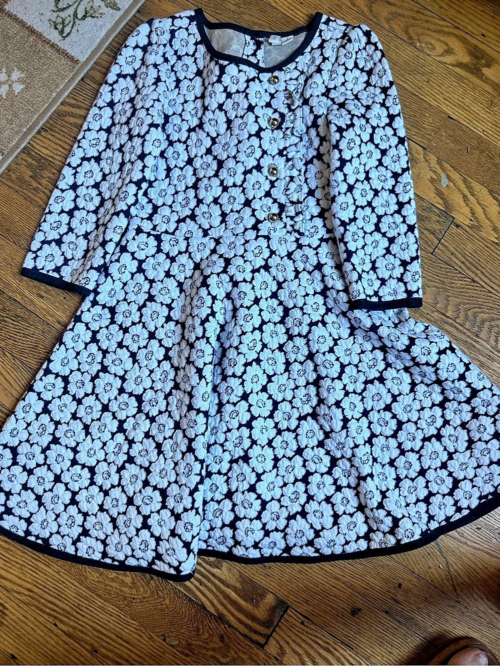 Janie and Jack 24Blue Floral Button Front Dress
